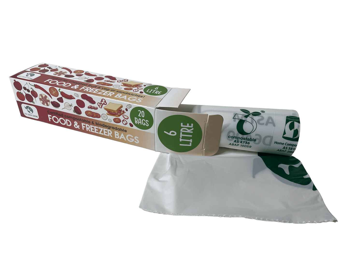 6 Litre Certified Compostable Food & Freezer Bags (20 bags)