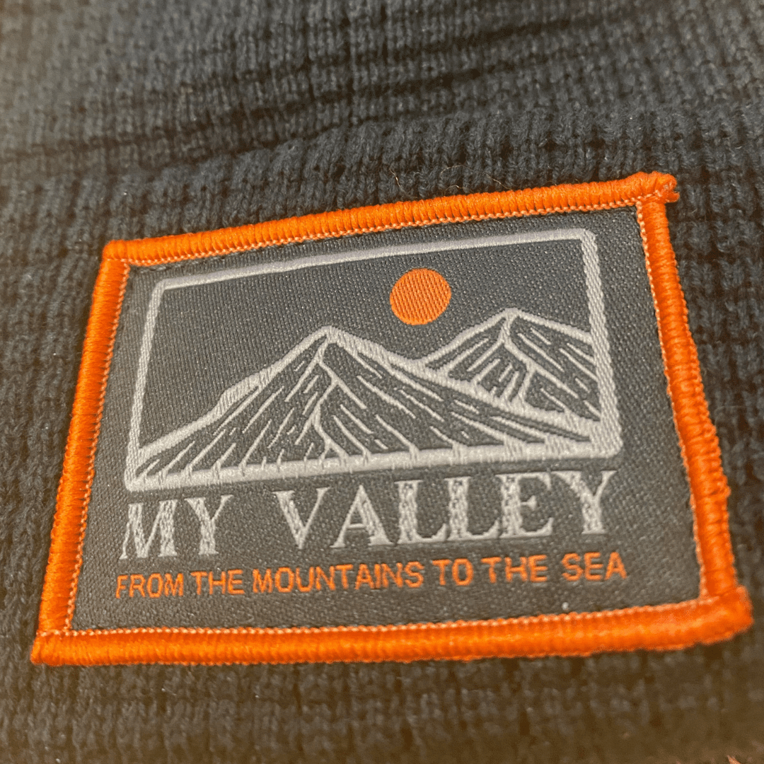 My Valley - From the mountains to the sea - Organic Cotton Waffle Beanie - BLACK