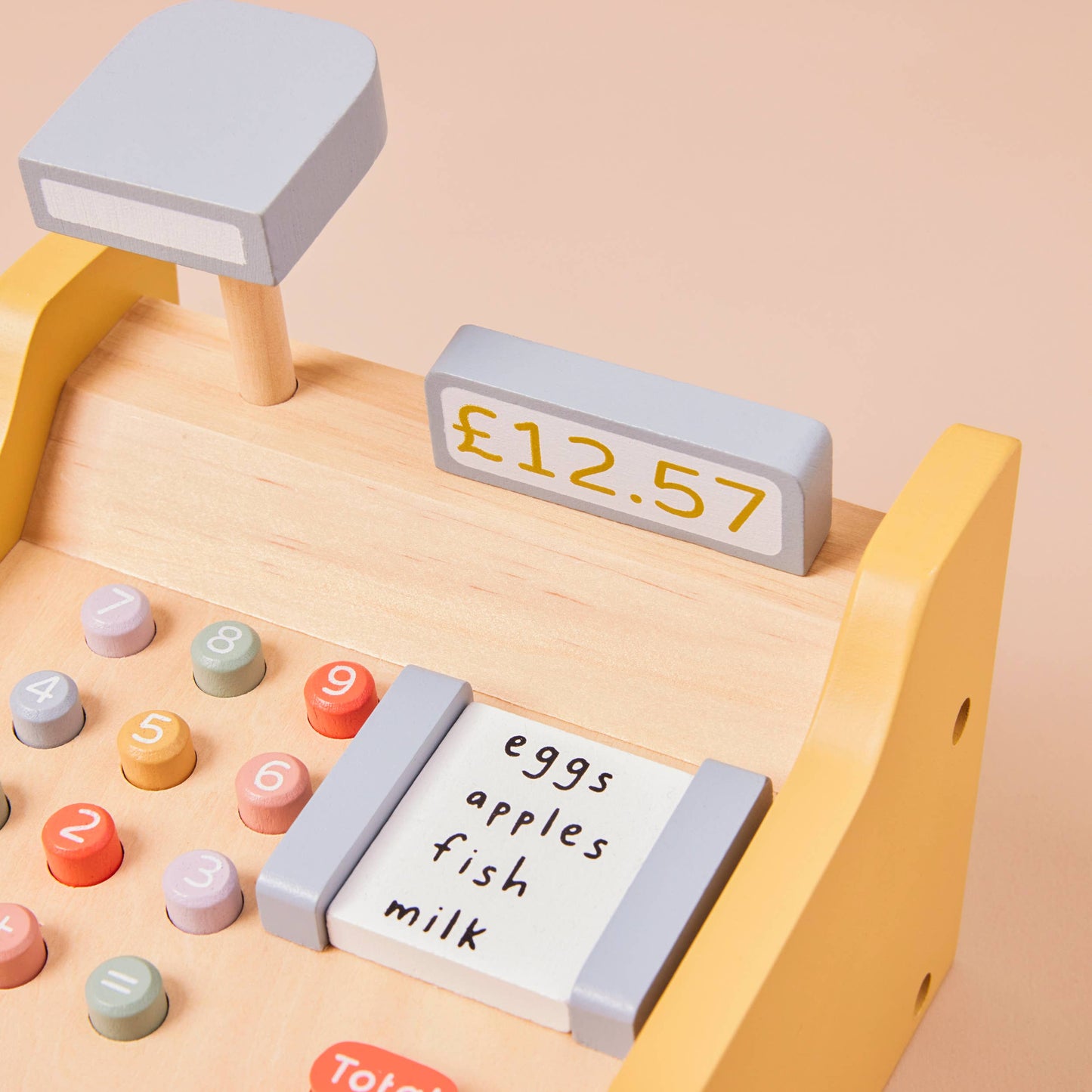 Just Bee Kids Wooden Cash Register Toy with Play Money