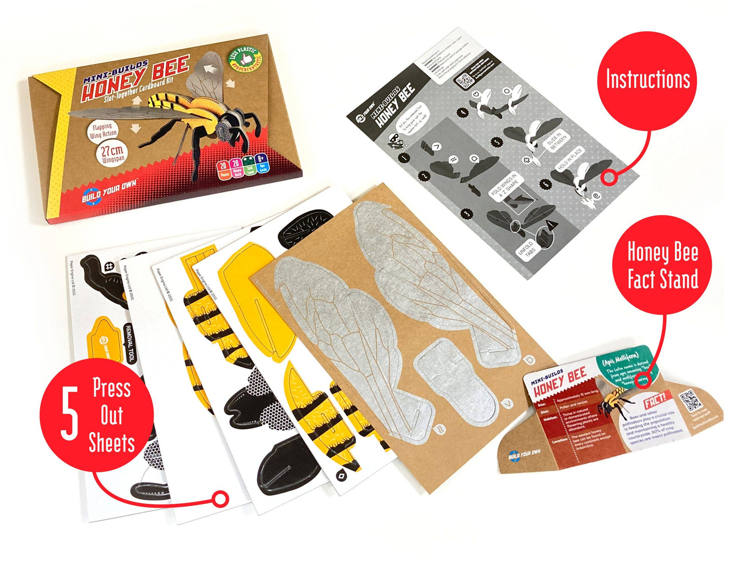Build Your Own Honey Bee - Eco-Friendly Cardboard Craft Kit