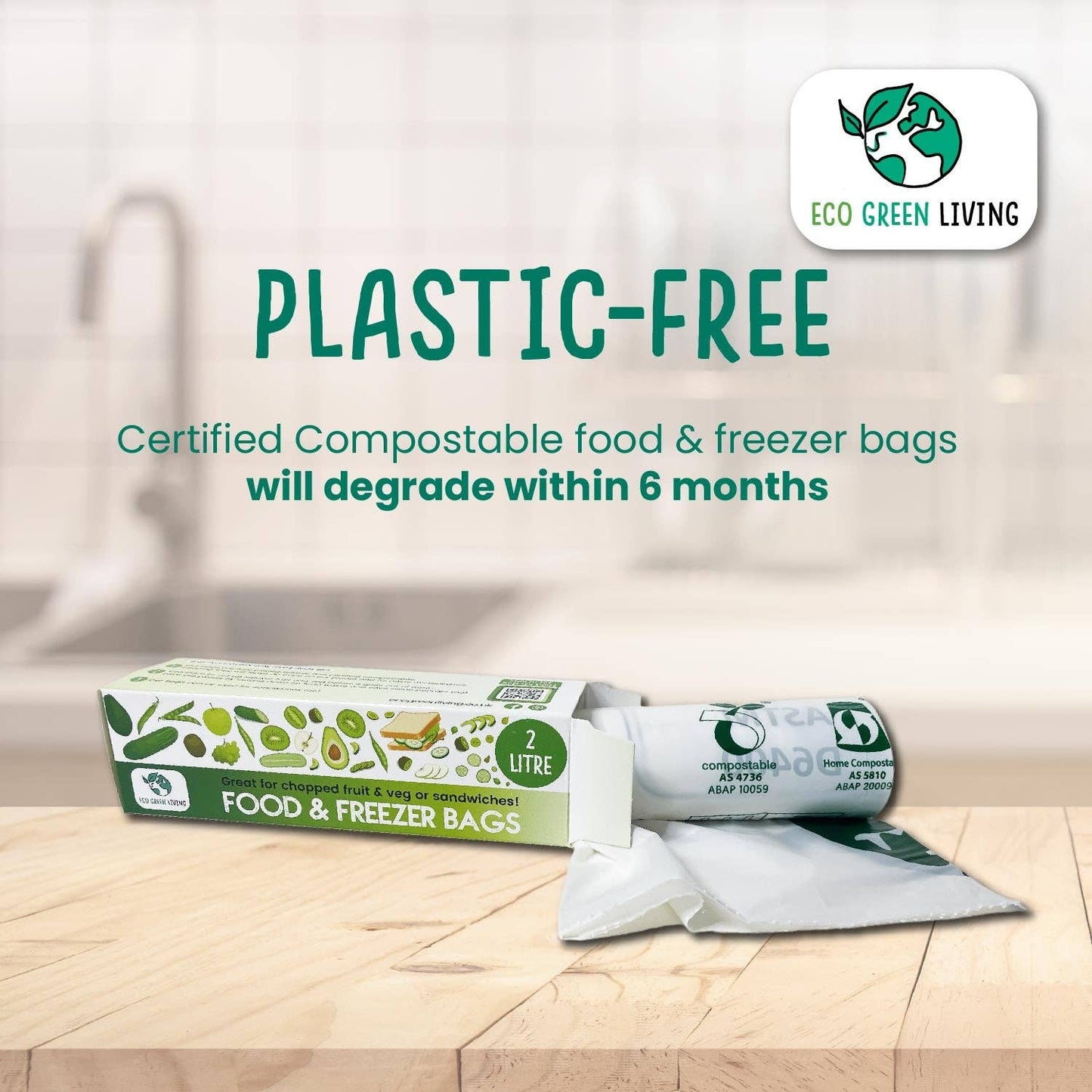 2 Litre Certified Compostable Food & Freezer Bags (35 bags)