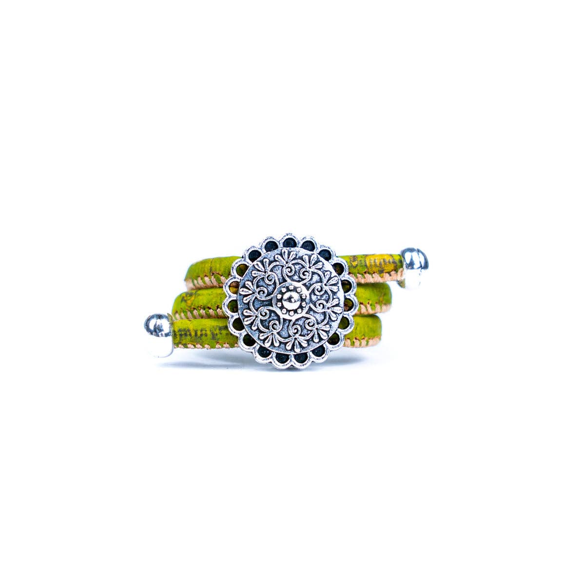 Flower with cork handmade women ring RW-005