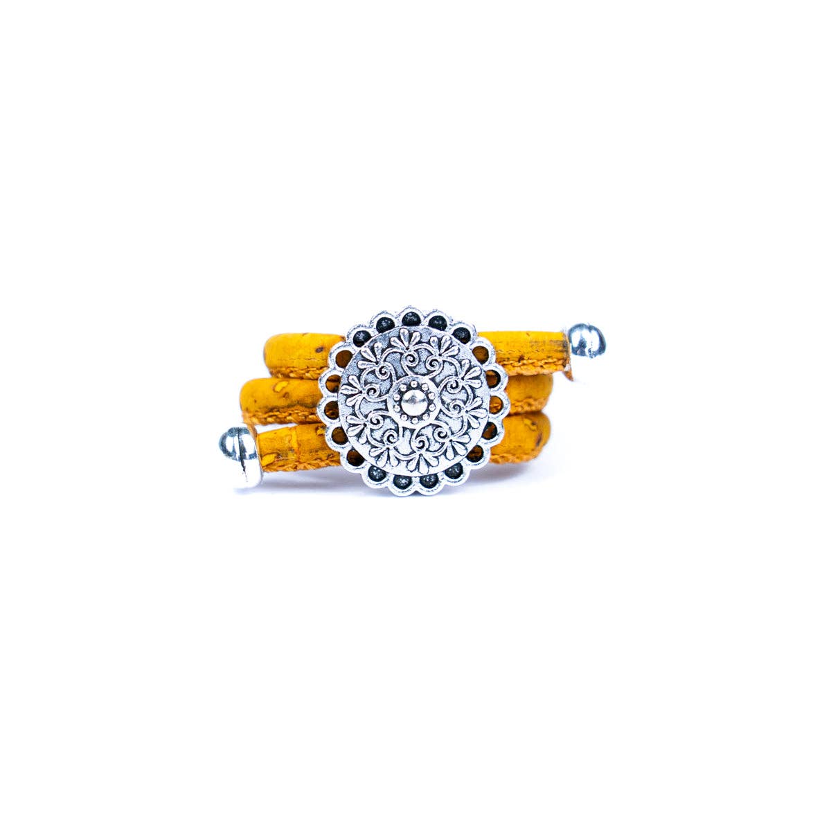 Flower with cork handmade women ring RW-005