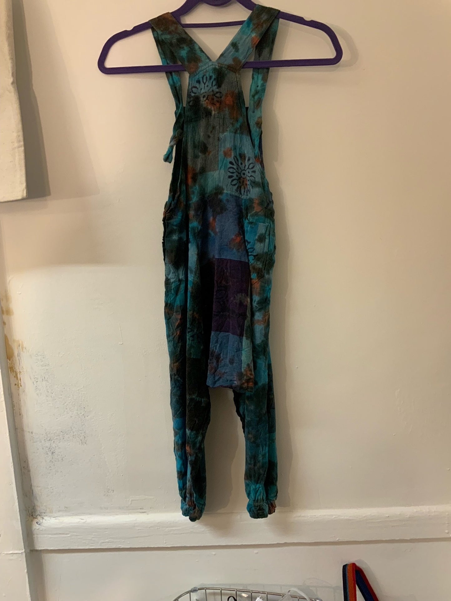Kids Dungarees Blue Tie die