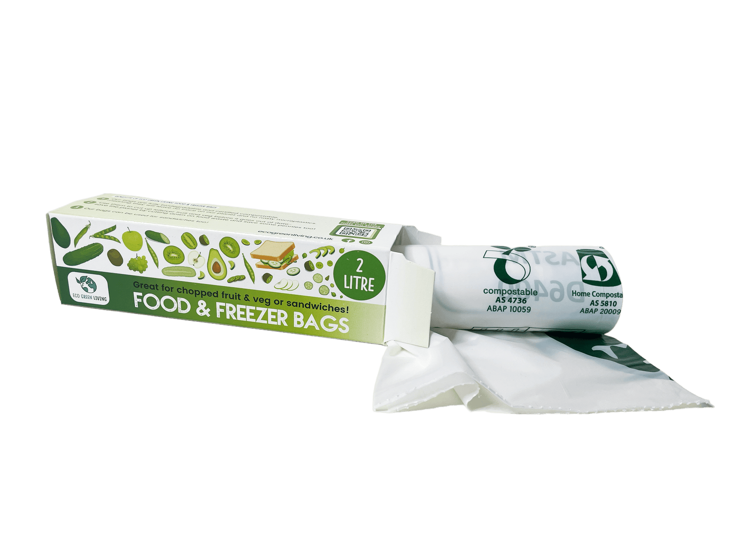 2 Litre Certified Compostable Food & Freezer Bags (35 bags)