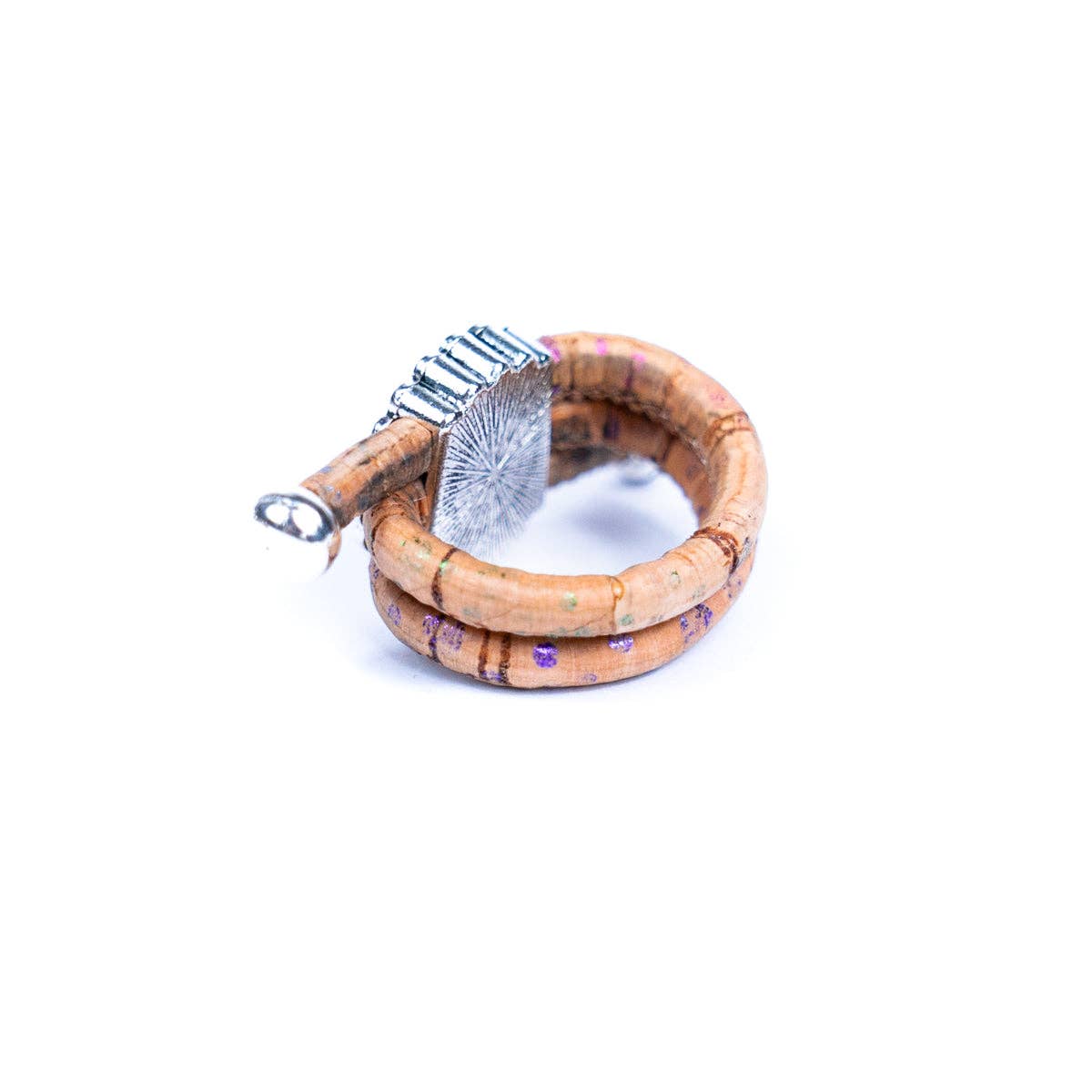 Flower with cork handmade women ring RW-005