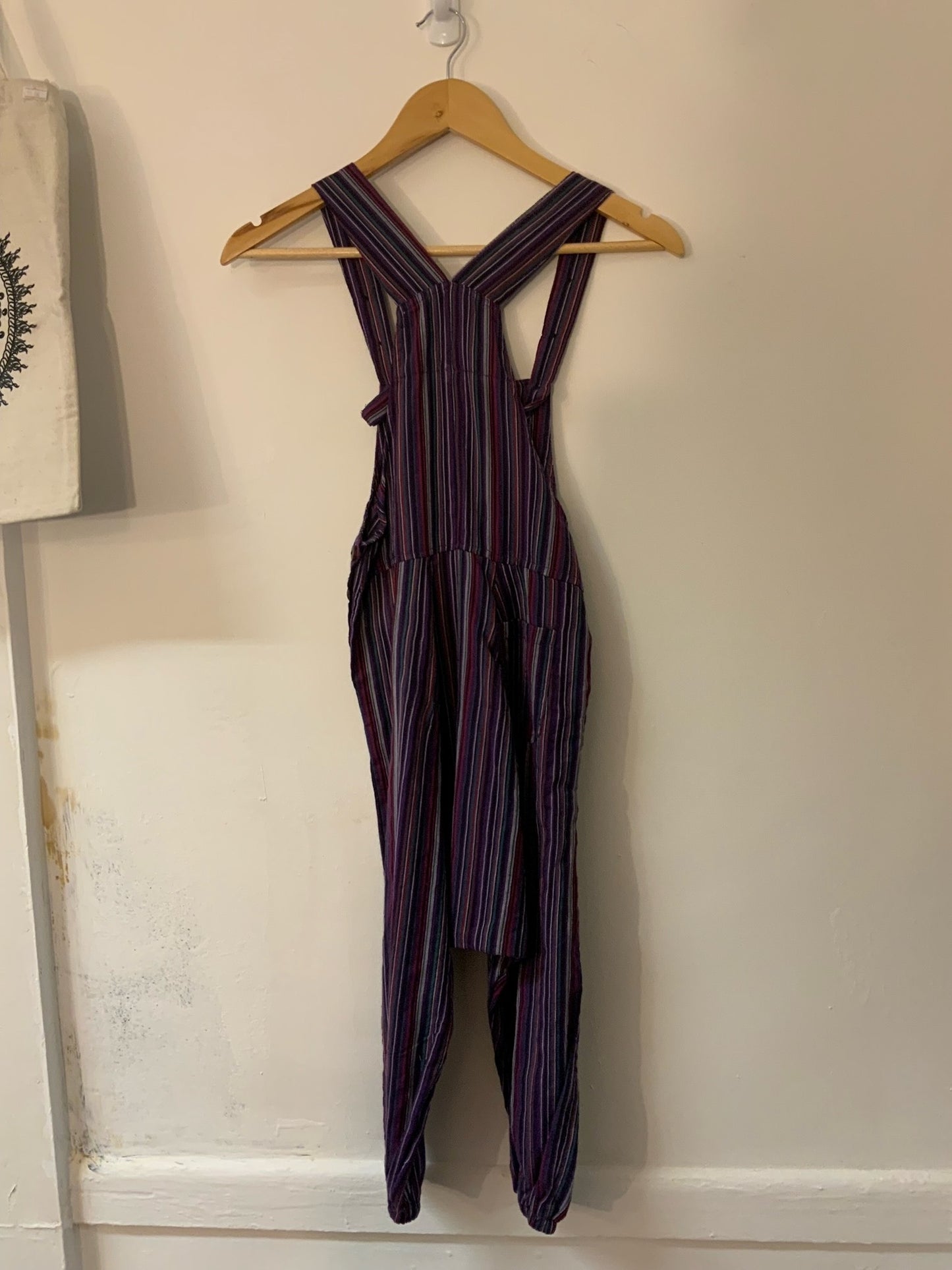 Striped Purple Kids Dungarees