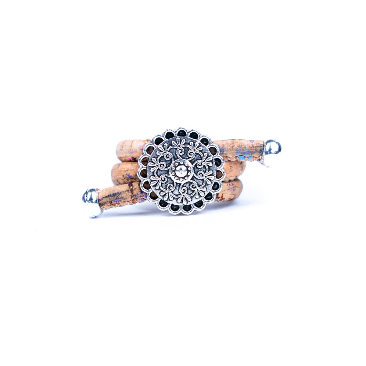Flower with cork handmade women ring RW-005