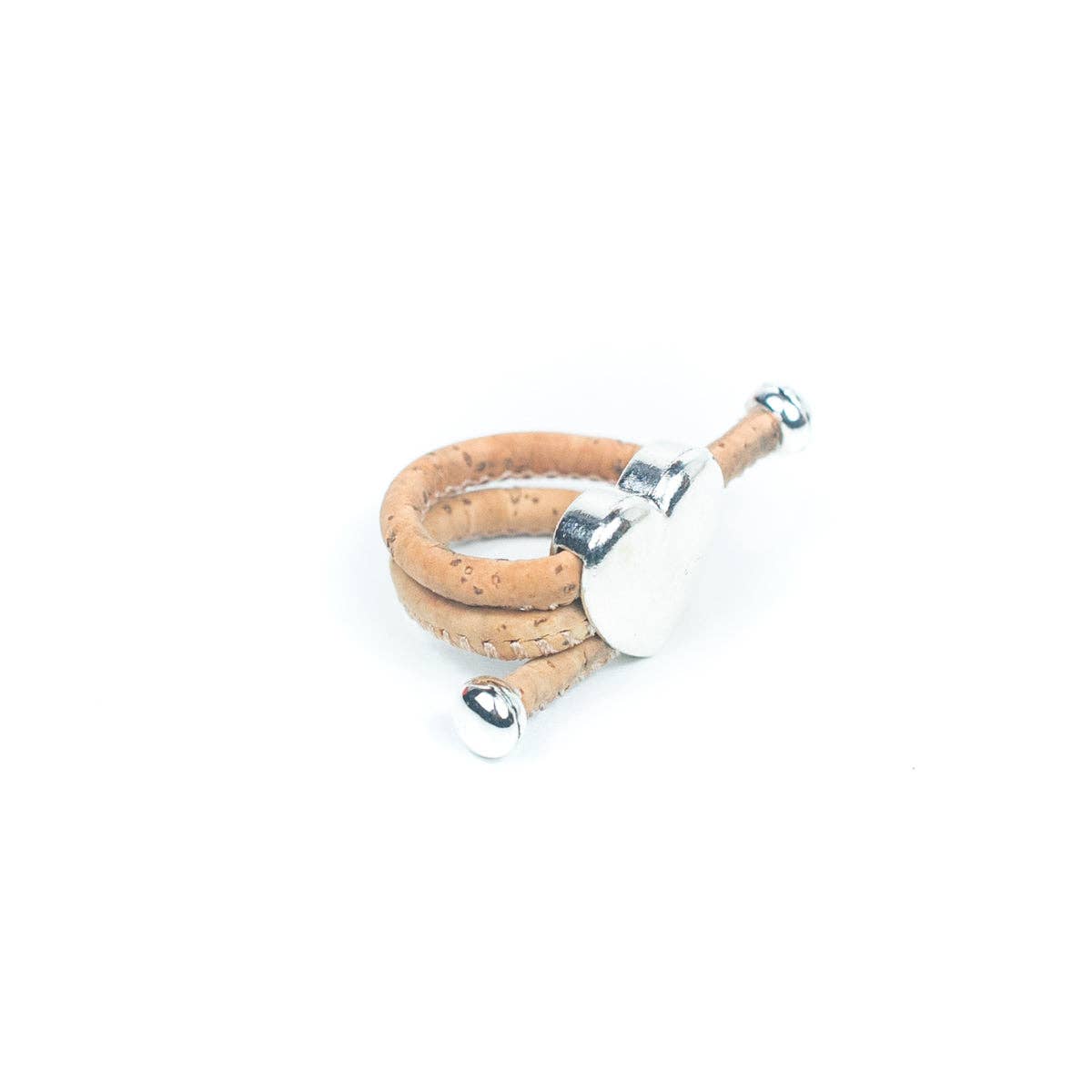 Natural Cork and Heart Fittings Handmade Ring RW-034