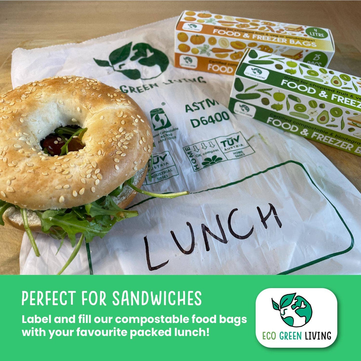 6 Litre Certified Compostable Food & Freezer Bags (20 bags)
