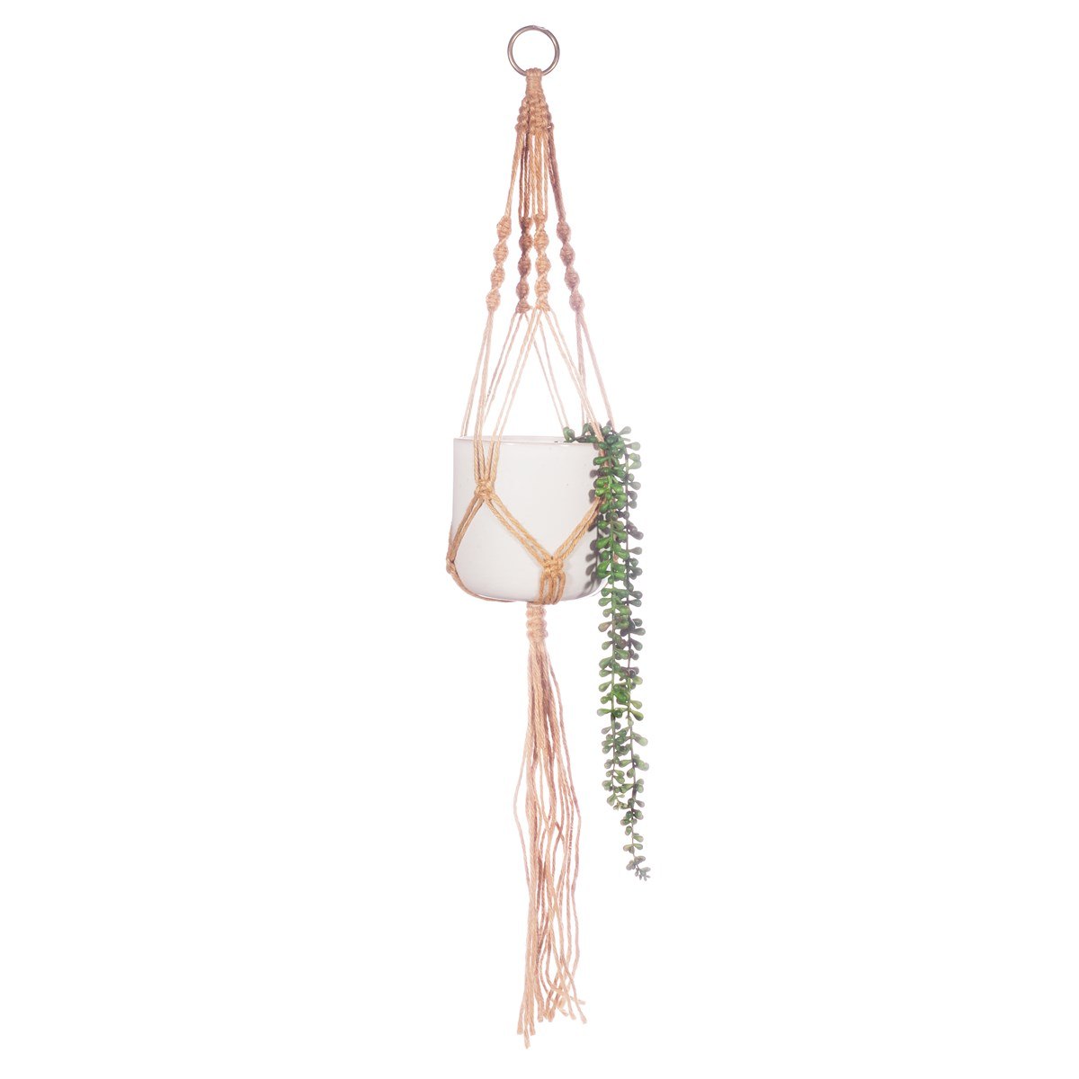 Large White Macrame Plant Hanger