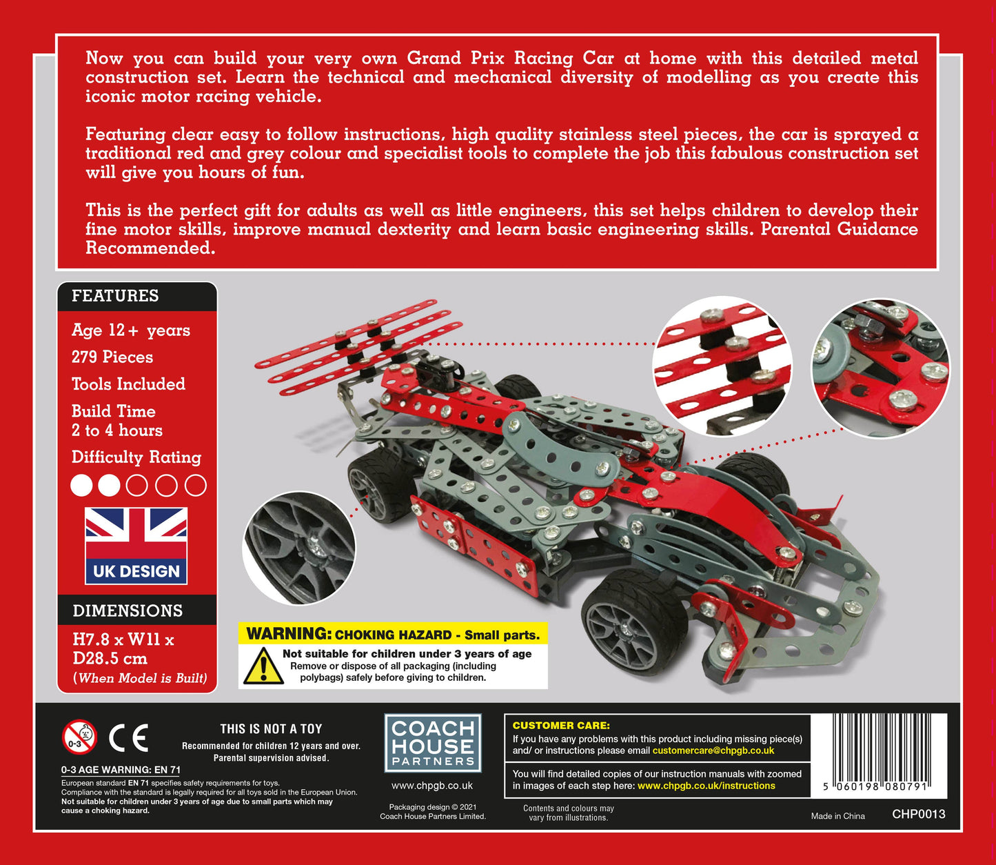 Grand Prix Racing Car Metal Construction Kit