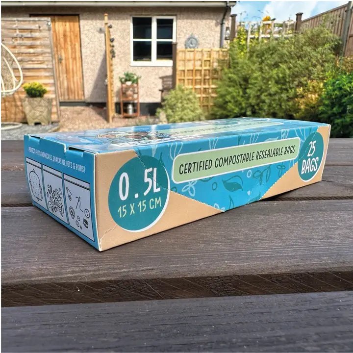 Compostable Resealable Bags Small | 0.5 Litre (25 Bags)