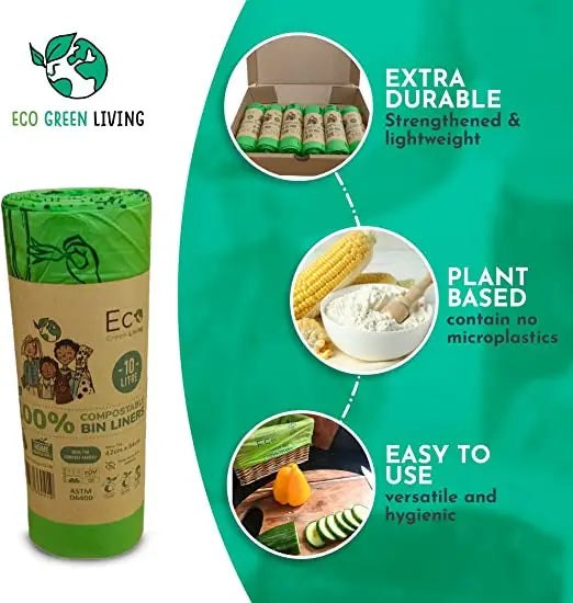 18 Compostable Bin Bags – 10 Litre - MY VALLEY