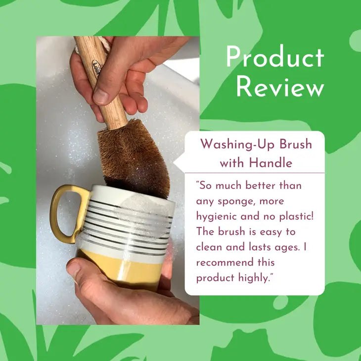 Loofco Washing-Up Brush with Handle | Coconut Fibre Dish Brush - MY VALLEY