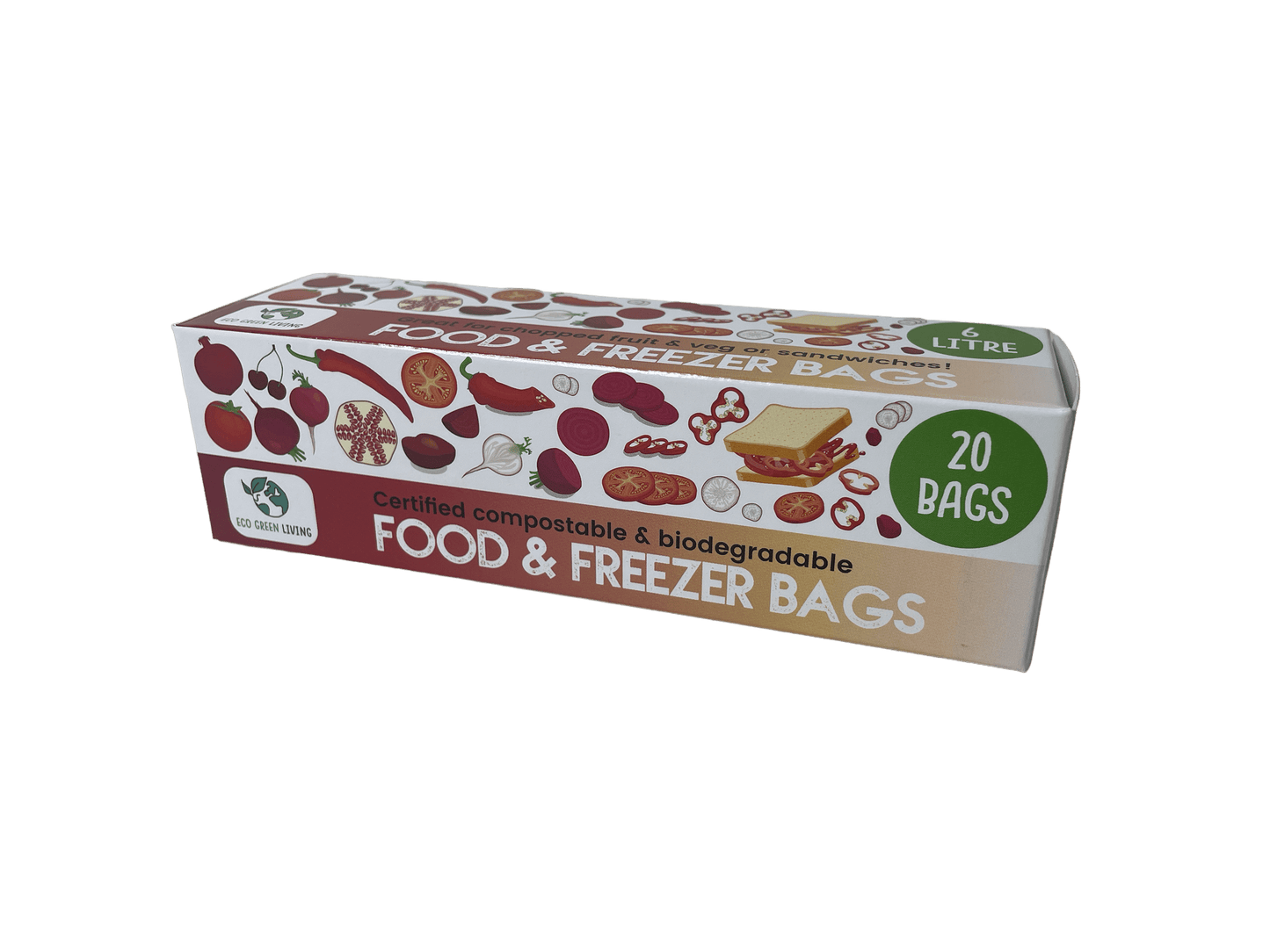 6 Litre Certified Compostable Food & Freezer Bags (20 bags)