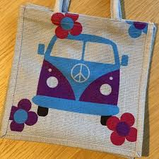 Jute shopping bag, campervan - MY VALLEY