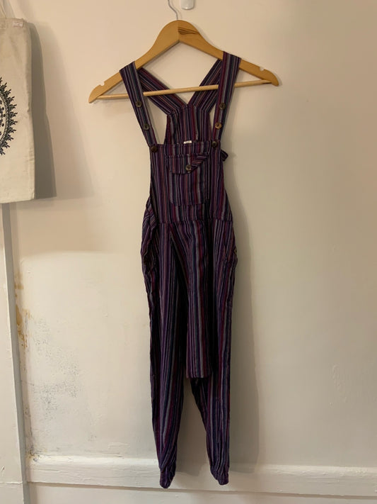 Striped Purple Kids Dungarees