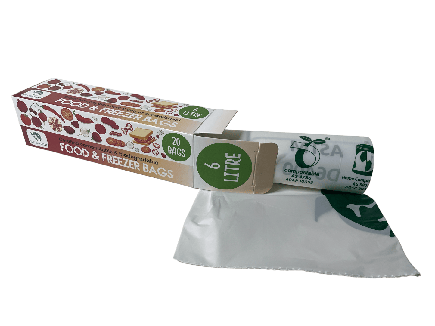 6 Litre Certified Compostable Food & Freezer Bags (20 bags)