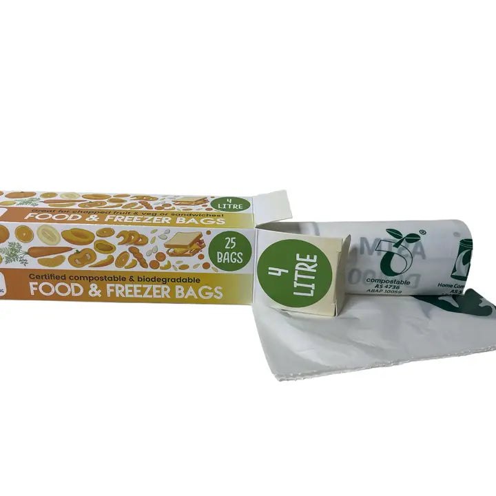 4 Litre Certified Compostable Food & Freezer Bags (25 Bags)