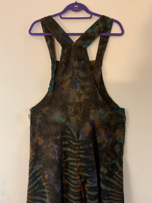 Purple and Brown Tie Dye Dungarees