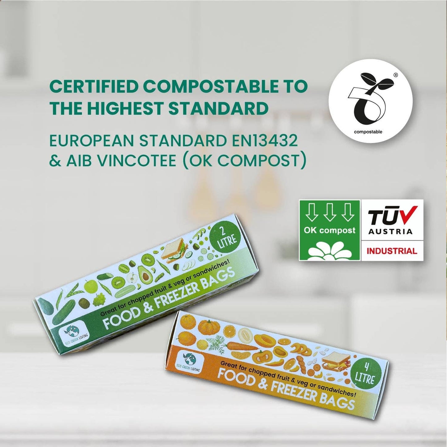 2 Litre Certified Compostable Food & Freezer Bags (35 bags)