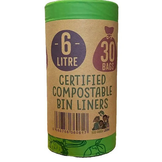 6 Litre Compostable Caddy Bags | 1 Roll of 30 Bags