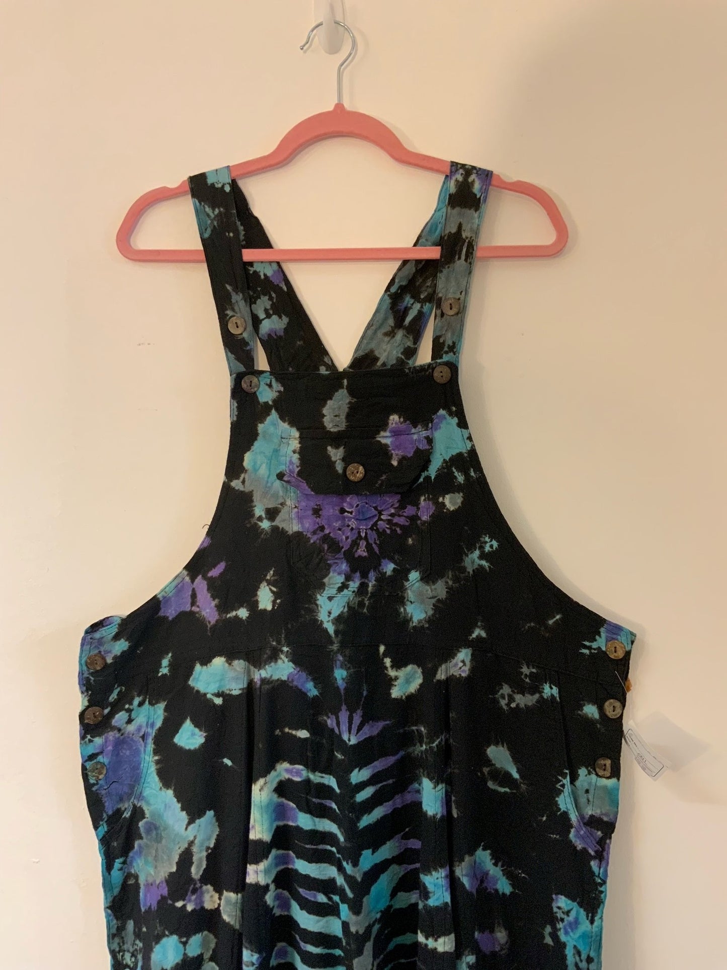 Black and Blue Tie Dye Dungarees