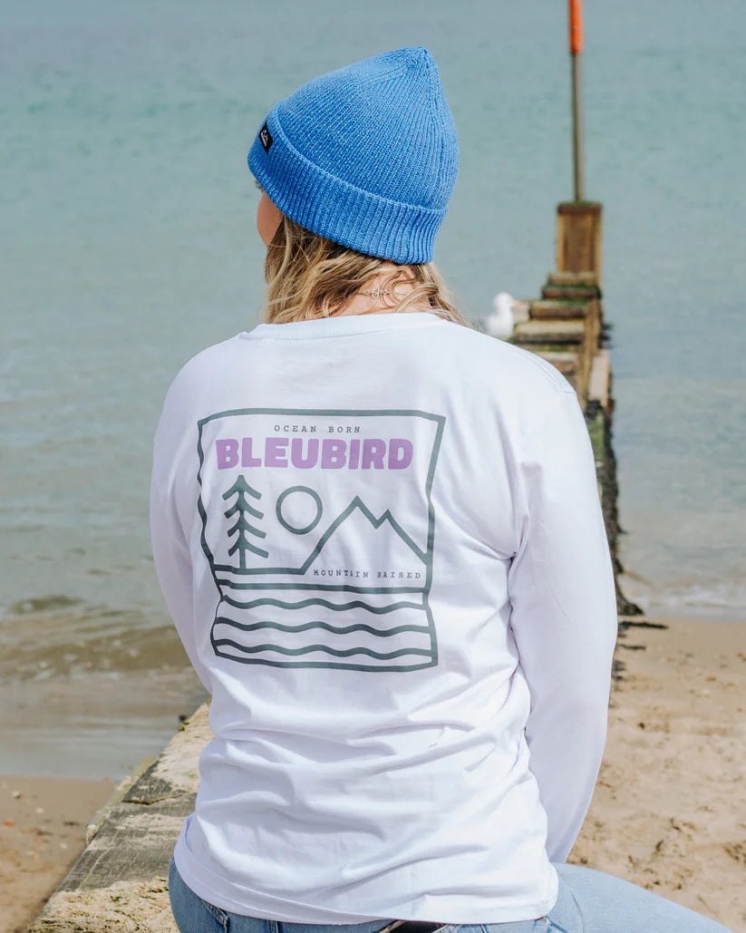 Bleubird Campout Long Sleeve (LS) Tee - White