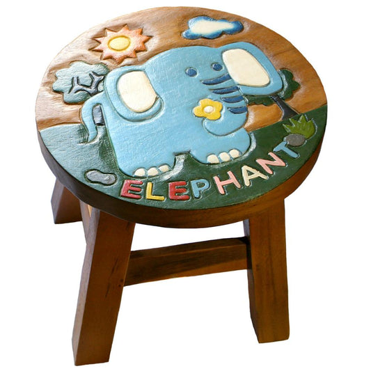 Hand carved child's stool, elephant