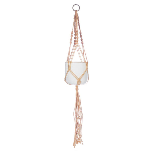 Large White Macrame Plant Hanger