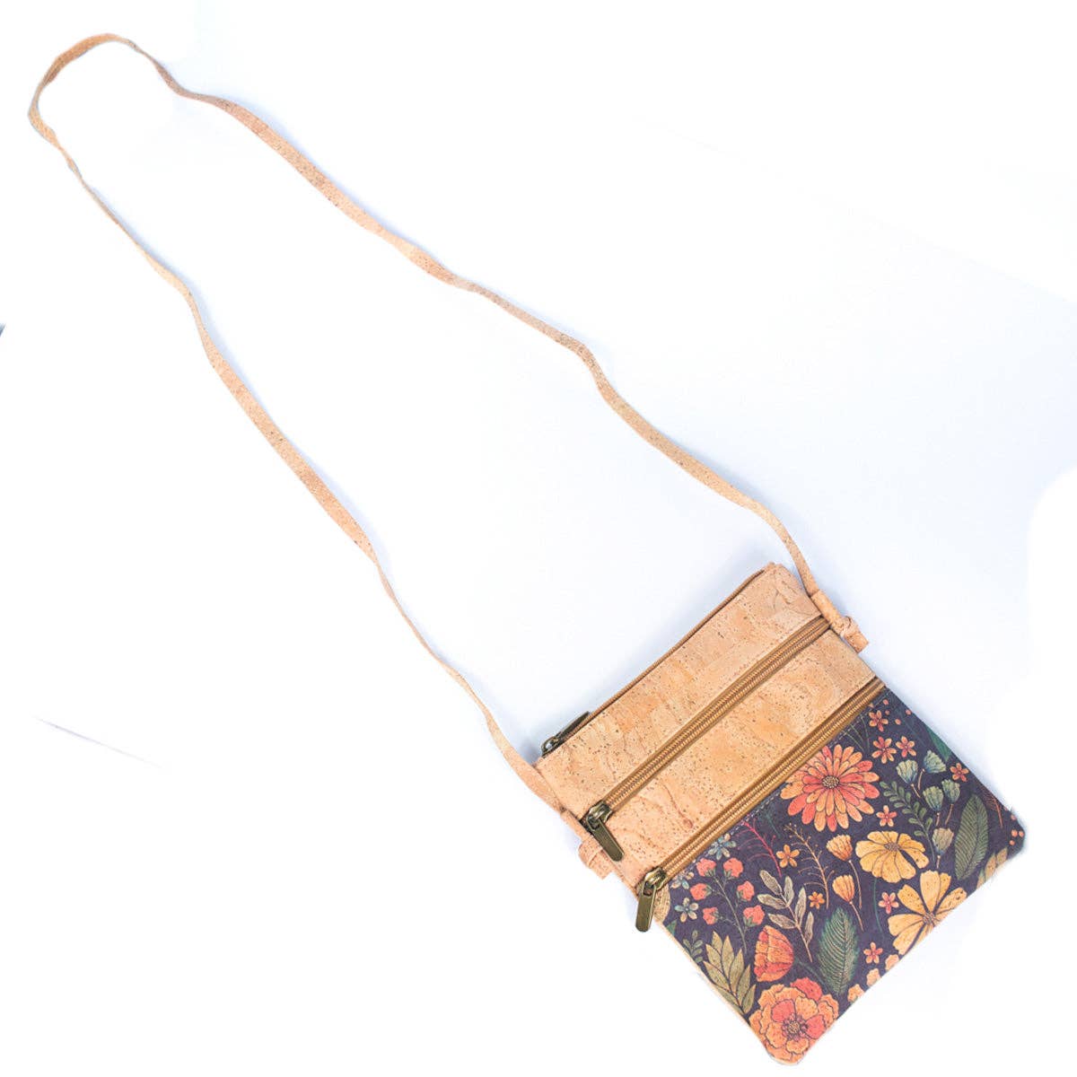 Cork Women's Double Zip Printed Crossbody Bag BAG-2266