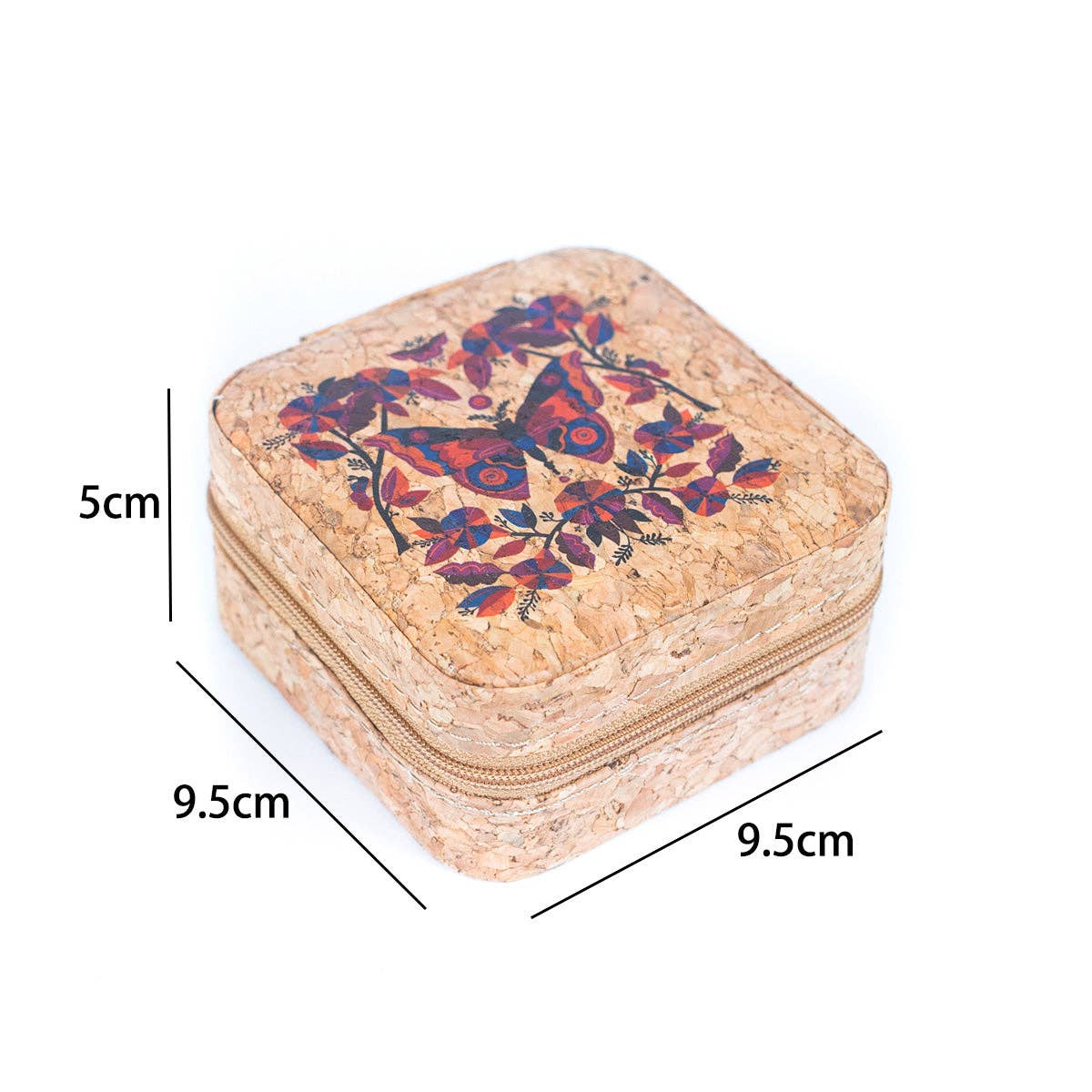 Women's Cork Jewelry Organizer Small 9.5*9.5cm box L-1003