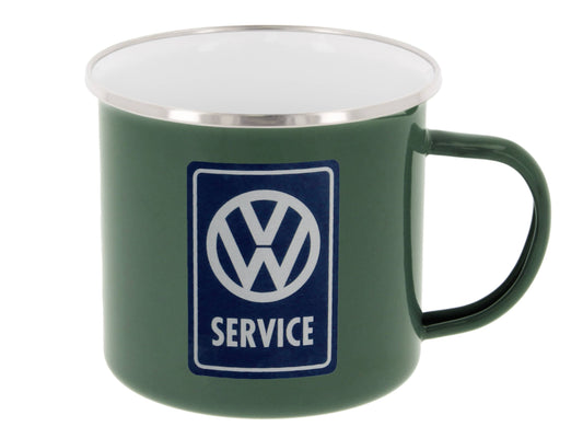 VW Bus Outdoor Enamel Mug 500ml - VW Service/Petrol