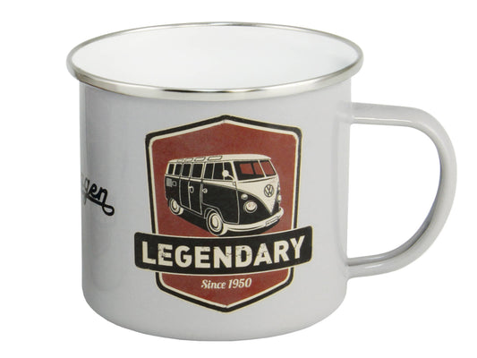 VW Bus Enamel Home Outdoor Travel Mug 500ml - Legendary/GY